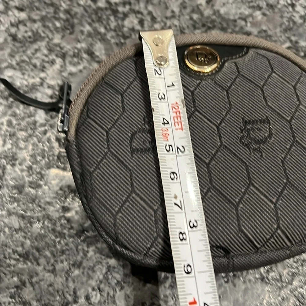 Christian Dior Charcoal Gray Small Zip Around Pouch Wallet